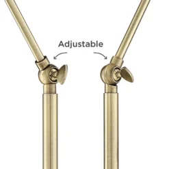 Possini Euro Design Sentry Modern Mid Century Desk Lamp 23" High Black Brass With USB Charging Port LED Adjustable Cone Shade For Bedroom Living Room -Home Lighting GUEST d3ce9263 7a5c 44b4 9cc2 8c349dada242