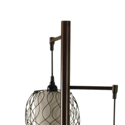 Collective Design Abode 84 Clifton 72-Inch Mid Century Modern Style Floor Lamp With 3 Woven Caged Metal Wire Glass Shades, Dark Bronze -Home Lighting GUEST d78dbf3f 0e91 4c16 b721 5d1b11bfe494