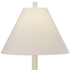 360 Lighting Modern Table Lamps 24 1/2" High Set Of 2 White Sculpture Fabric Cone Shade For Bedroom Living Room House Home Bedside Nightstand Office -Home Lighting GUEST d8073110 d14d 4050 bcc2 3404f2947cd8