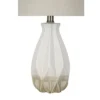 19" Textured Ceramic Accent Table Lamp With Linen Shade (Includes LED Light Bulb) White - Cresswell Lighting -Home Lighting GUEST d86cfb67 bbda 4619 a253 8710c01e7b21
