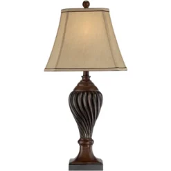 Regency Hill Traditional Table Lamp 28.5" Tall Carved Two Tone Brown Urn Shaped Beige Fabric Shade For Living Room Family Bedroom Bedside 15 Regency Hill Traditional Table Lamp 28.5" Tall Carved Two Tone Brown Urn Shaped Beige Fabric Shade For Living Room Family Bedroom Bedside -Home Lighting GUEST d89d27da 1971 4360 89f9 7c84c5889cc4