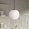 360 Lighting Ciana Black Mini Pendant 10" Wide Modern Orb Frosted Globe Glass Shade For Dining Room House Foyer Kitchen Island Entryway Bedroom Home -Home Lighting GUEST d9c191b6 4a53 4c4c a98e e29ec09f897f