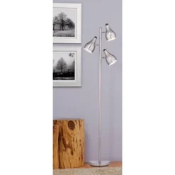 360 Lighting Modern Floor Lamp 3-Light Tree 64" Tall Brushed Steel Adjustable Shades For Living Room Reading Bedroom Office -Home Lighting GUEST db32cd72 68be 4b31 bbe9 b77b6a54e876