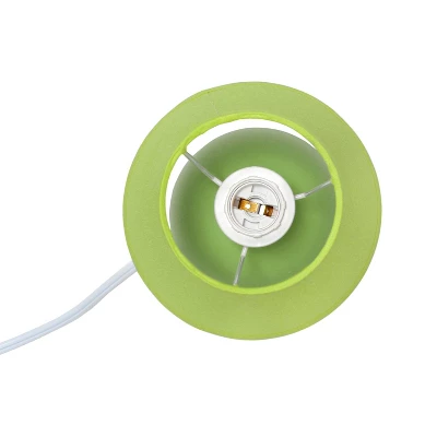 8.66" Petite Ceramic Orb Base Bedside Table Desk Lamp With Matching Tapered Drum Fabric Shade Green - Creekwood Home 4 8.66" Petite Ceramic Orb Base Bedside Table Desk Lamp With Matching Tapered Drum Fabric Shade Green - Creekwood Home - Image 2