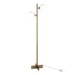70.5' Floor Lamp With Milk Glass Orb Shade In Gold - Henn&Hart -Home Lighting GUEST dfa3aab9 0d07 445d b03f 54af1695614f