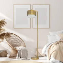 65.25" Ximena Drum Shade Floor Lamp Gold - River Of Goods -Home Lighting GUEST e035c605 23d7 4f70 aaae 30971c6cbc93