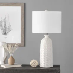 NuLOOM Flint Ceramic 30" Table Lamp Lighting - Cream 30" H X 15" W X 15"D -Home Lighting GUEST e279f115 8f86 4b8e a7b6 966132d40c39