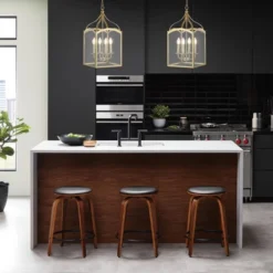 11" LED 4-light Ruth Classic Lantern Metal/Glass Pendant Antique Gold - JONATHAN Y -Home Lighting GUEST e40fe0df 5954 4af9 ae1d aa20df1bc342