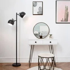 61" 2-Light Miles Floor Lamp Matte Black - Globe Electric -Home Lighting GUEST e41477eb 03b6 43a1 8642 a156f4f31d68
