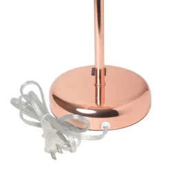 19.5" Bedside USB Port Feature Metal Table Desk Lamp Rose Gold With White Fabric Shade - Creekwood Home -Home Lighting GUEST e46bd1a3 e41c 4100 bf0c 3795e182dd58