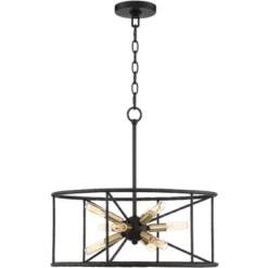 Possini Euro Design La Vista Black Chandelier 20 1/4" Wide Modern Sputnik 9-Light Fixture For Dining Room House Foyer Kitchen Island Entryway Bedroom -Home Lighting GUEST e488085c 7686 4e8a 9dc4 bb9aa5098c47