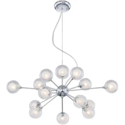 Possini Euro Design Spheres Chrome Chandelier 30" Wide Mid Century Modern Sputnik Glass Shade 15-Light Fixture For Dining Room House Kitchen Island -Home Lighting GUEST e5cc472f 4e24 46de 9236 85fc911fa193