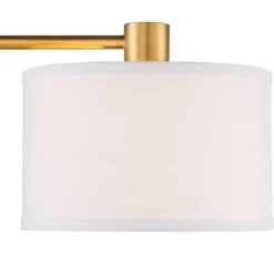 360 Lighting Colby Modern Desk Lamp 21" High Antique Gold With USB And AC Power Outlet In Base White Linen Drum Shade For Bedroom Living Room Desk -Home Lighting GUEST e72cd77c 6c13 4b8e bb5d 27f0e7d5b593