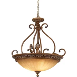 Kathy Ireland Sterling Estate Golden Bronze Pendant Chandelier 26 1/2" Wide Rustic Champagne Bowl Shade 3-Light Fixture For Dining Room Kitchen Island -Home Lighting GUEST e8c44eec 4da0 40e7 8e63 30f6c9088e63