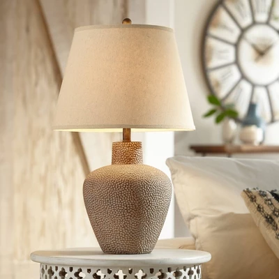 360 Lighting Bentley Rustic Farmhouse Table Lamp 29" Tall Brown Leaf Textured Hammered Pot Off White Empire Shade For Bedroom Living Room House Home 3 360 Lighting Bentley Rustic Farmhouse Table Lamp 29" Tall Brown Leaf Textured Hammered Pot Off White Empire Shade For Bedroom Living Room House Home