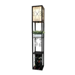 Etagere Organizer Storage Shelf Floor Lamp With Linen Shade Black - Simple Designs 17 Etagere Organizer Storage Shelf Floor Lamp With Linen Shade Black - Simple Designs -Home Lighting GUEST eaf11217 7534 4e38 ac5f e46b739ed99c