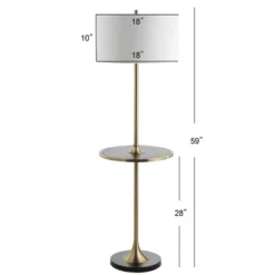 59" Metal/Wood Luce Floor Lamp (Includes LED Light Bulb) Black - JONATHAN Y -Home Lighting GUEST ec465c7b e4a3 4b5a b47c fb23ae976dbe