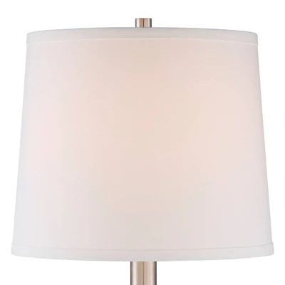 360 Lighting Camile Modern Table Lamps 25" High Set Of 2 Brushed Nickel With Table Top Dimmers USB Charging Port Off White Drum Shade For Office Desk 7 360 Lighting Camile Modern Table Lamps 25" High Set Of 2 Brushed Nickel With Table Top Dimmers USB Charging Port Off White Drum Shade For Office Desk - Image 5