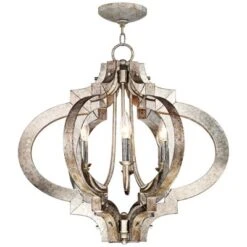 Possini Euro Design Ornament Aged Silver Gold Bronze Chandelier 23 1/4" Wide Industrial 6-Light Fixture For Dining Room Foyer Kitchen Island Entryway -Home Lighting GUEST ef6d5d09 5110 4f8e a708 24150da0ceec
