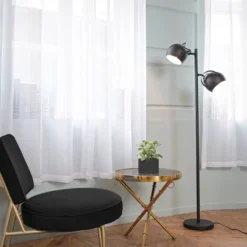 61" 2-Light Miles Floor Lamp Matte Black - Globe Electric -Home Lighting GUEST f048afcc d815 48e8 a157 8900cf9932fa