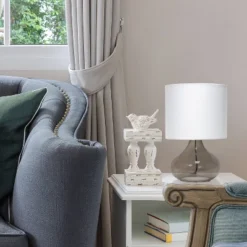 Glass Raindrop Table Lamp With Fabric Shade Smoke Gray - Simple Designs -Home Lighting GUEST f0667078 9d36 4a98 af3d 6b4659789a5d