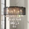 Possini Euro Design Bretton Brushed Nickel Chandelier 22" Wide Modern Clear Glass Crystal Black Sheer Shade 12-Light Fixture For Dining Room Kitchen -Home Lighting GUEST f10ebe23 8f93 4f29 982e f1c0438fd2c5