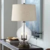 Regency Hill Country Table Lamp With USB And AC Power Outlet Workstation Charging Base Nightlight 29" Tall Clear Glass Bronze Living Room Bedroom -Home Lighting GUEST f1d4ffeb fe10 4553 98f4 b2aa133d675d