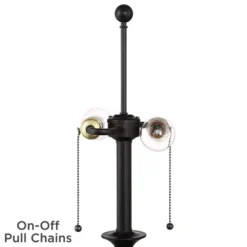 360 Lighting Spenser Retro Art Deco 58" Tall Floor Lamp Oiled Bronze Brown Beige Fabric Pleated Empire Shade For Living Room Bedroom House -Home Lighting GUEST f22e1776 df48 4af0 a4a8 6be622cd9dd7