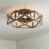 Possini Euro Design Moorcroft Modern Farmhouse Ceiling Light Semi Flush Mount Fixture 14 1/2" Wide Dark Wood Bronze 6-Light Hexagon Frame For Bedroom -Home Lighting GUEST f38374f0 a240 4b17 94be 57ebe1cf9230
