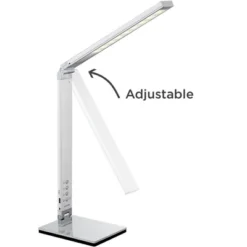 360 Lighting Jett Modern Desk Lamp 16 1/2" High Silver With USB Port And Nightlight LED Dimmer Touch On Off For Bedroom Bedside Nightstand Family Home -Home Lighting GUEST f4554cd8 3b10 4bd7 92d5 9126b5b1a61c