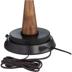 360 Lighting Modern Table Lamp With Dimmable USB And Outlet Workstation Base 24.5" High Bronze Tan Fabric Cylinder For Living Room Desk Bedroom -Home Lighting GUEST f49da493 c12c 4227 816d 65c58a165cb1 1