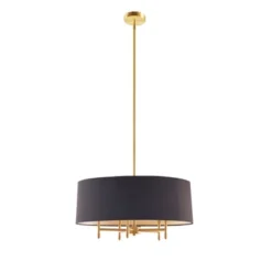 Presidio 5-Light Black Drum Shade Chandelier Gold/Black - Hampton Hill -Home Lighting GUEST f5a9d414 4f1c 469d ac0b 44c14c3e2b00