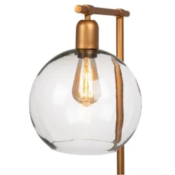 Metal And Wood Floor Lamp With Glass Globe Shade Gold - Storied Home -Home Lighting GUEST f5cc7c91 8c7c 439e bdfa 763121b7ca4a