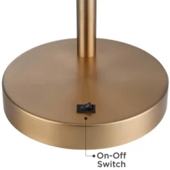 360 Lighting Colborne Modern Mid Century Desk Table Lamp 28" Tall Antique Brass Black With USB Charging Port LED For Bedroom Living Room Bedside Kids -Home Lighting GUEST f632bc08 3a1e 47c8 a575 c6a7d63f53d3