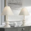 360 Lighting Modern Table Lamps 24 1/2" High Set Of 2 White Sculpture Fabric Cone Shade For Bedroom Living Room House Home Bedside Nightstand Office -Home Lighting GUEST f6ee6a9f 4a4a 45d2 9b87 0ba3a489973f