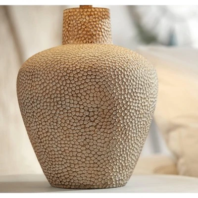 360 Lighting Bentley Rustic Farmhouse Table Lamp 29" Tall Brown Leaf Textured Hammered Pot Off White Empire Shade For Bedroom Living Room House Home 10 360 Lighting Bentley Rustic Farmhouse Table Lamp 29" Tall Brown Leaf Textured Hammered Pot Off White Empire Shade For Bedroom Living Room House Home - Image 8