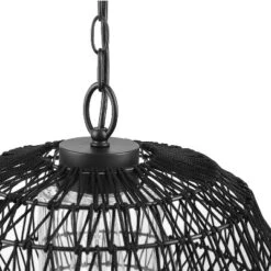 Globe Electric Novogratz X Globe Diego 1-Light Matte Black Woven Fabric Outdoor Plug-In Pendant Light -Home Lighting GUEST fb0b4b23 7e50 43f8 bf47 34fc6c3a7261