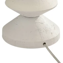 360 Lighting Modern Table Lamps 24 1/2" High Set Of 2 White Sculpture Fabric Cone Shade For Bedroom Living Room House Home Bedside Nightstand Office -Home Lighting GUEST ffbd9319 2e83 4110 bc68 f6c7c9459da3